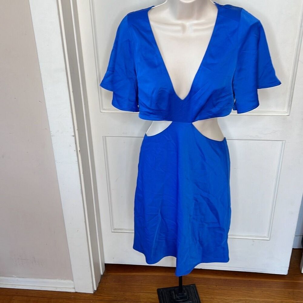Princess Polly Mischa Cut Out Mini Dress Blue - Nwot Size 8